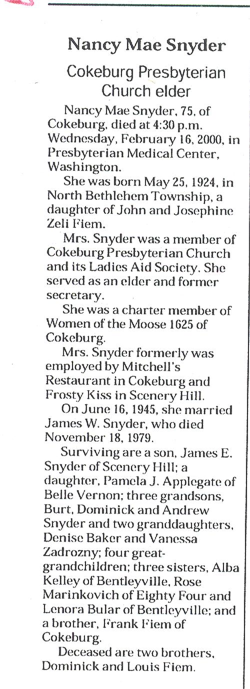 Nancy Mae Snyder